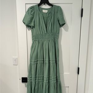 Anthropology somerset maxi dress in linen.